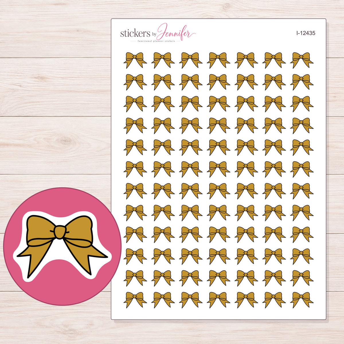 I-12435 planner sticker sheet with enlarged sticker detail
