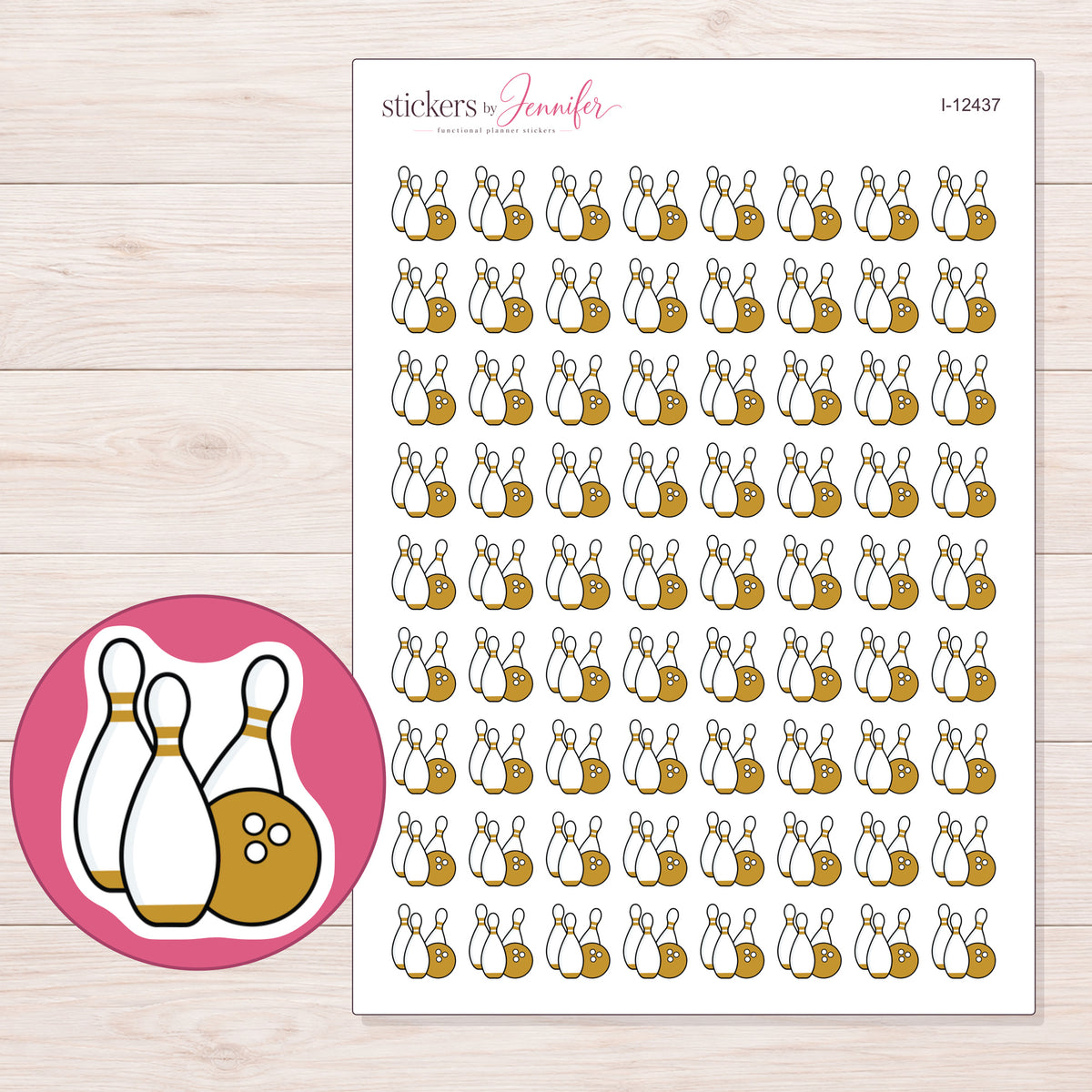 I-12437 planner sticker sheet with enlarged sticker detail