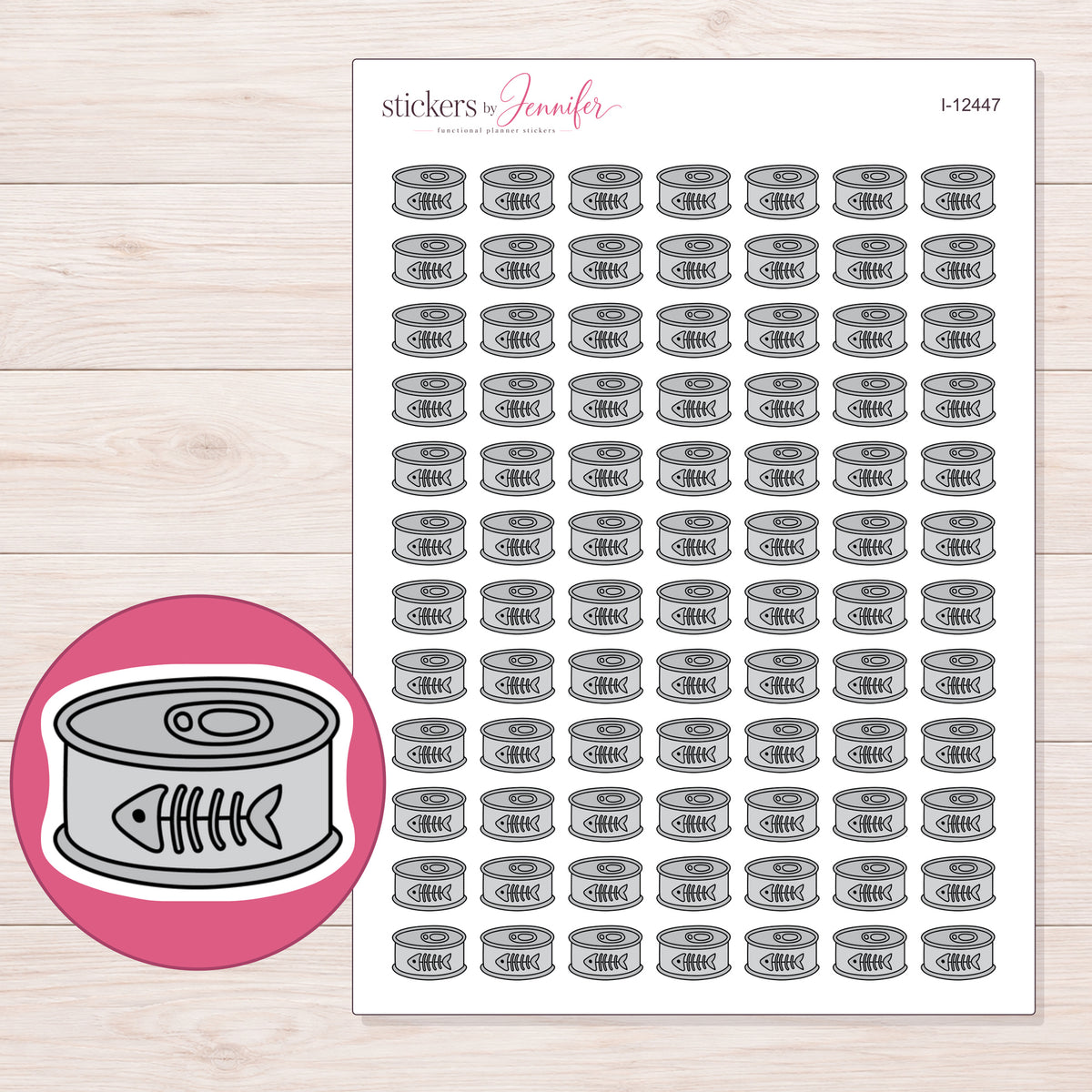 I-12447 planner sticker sheet with enlarged sticker detail