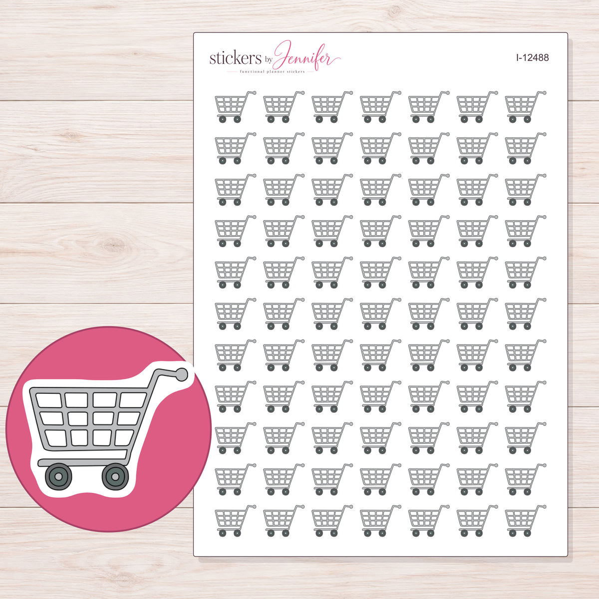 I-12488 planner sticker sheet with enlarged sticker detail