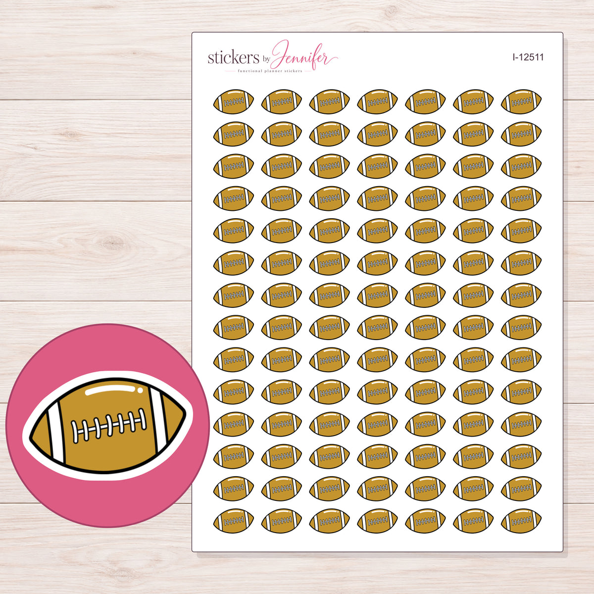 I-12511 planner sticker sheet with enlarged sticker detail