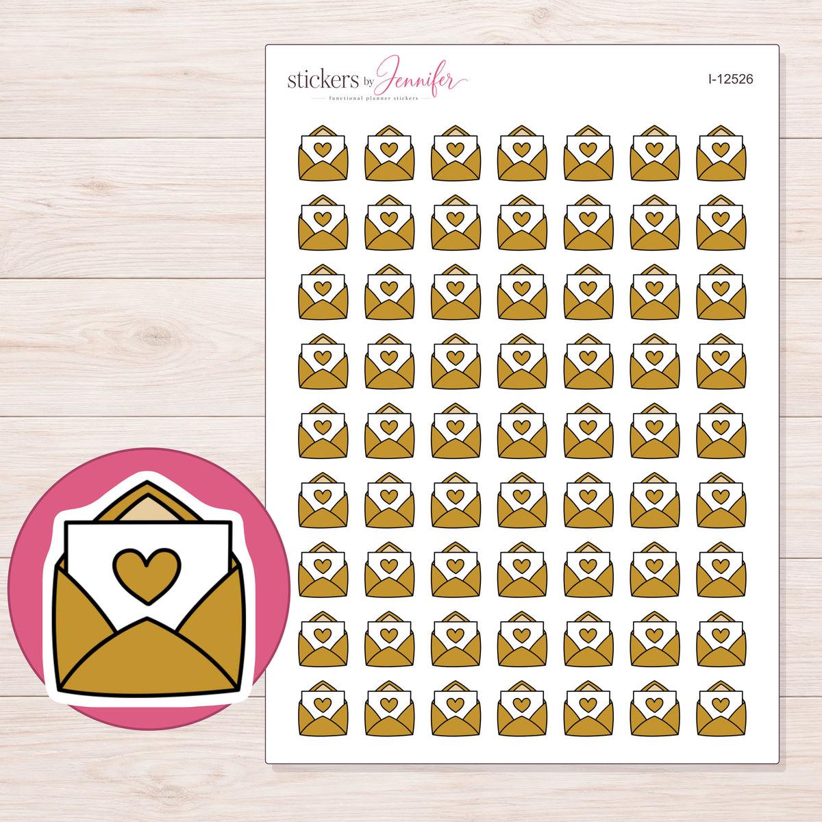 I-12526 planner sticker sheet with enlarged sticker detail