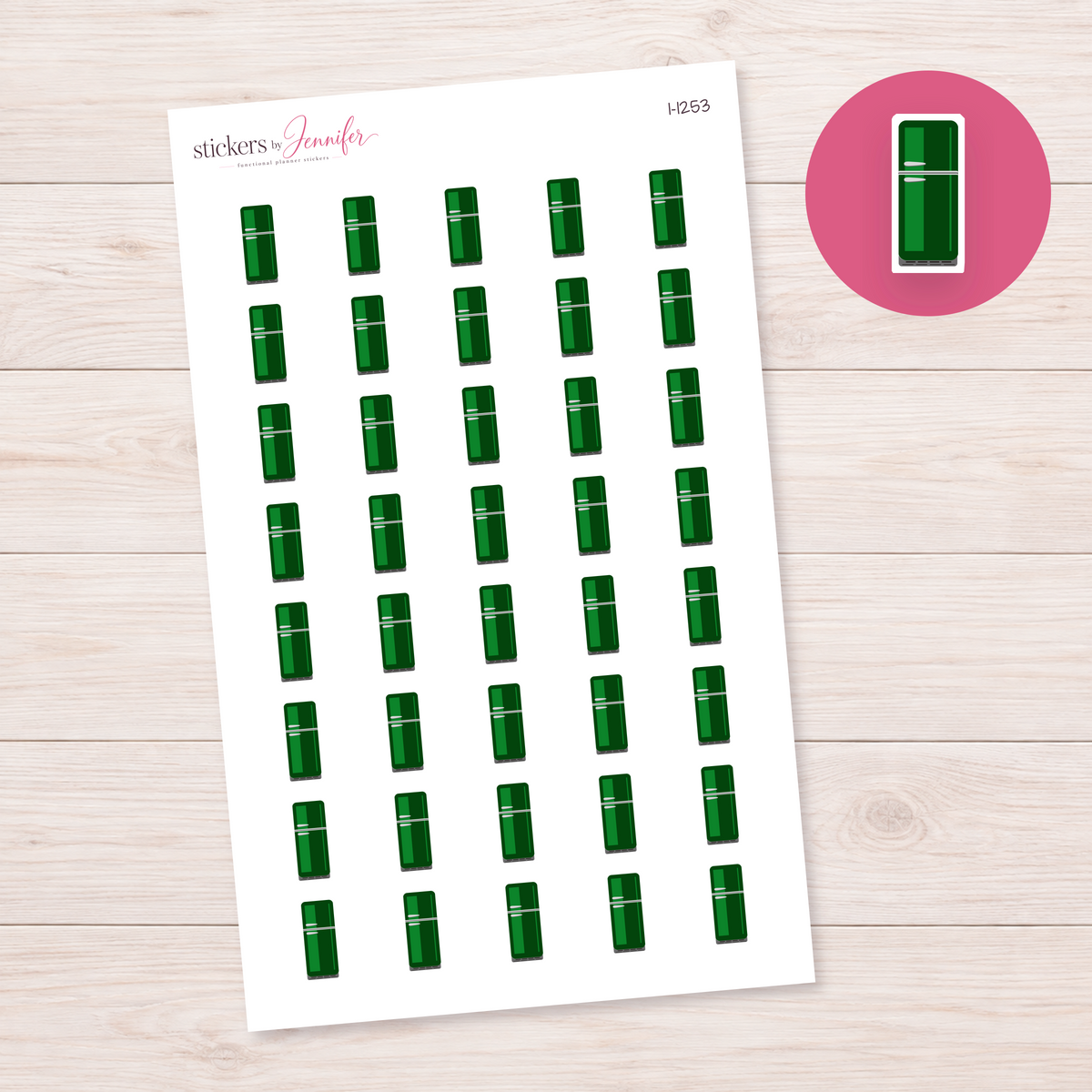 Green Refrigerator Planner Stickers | I-1253