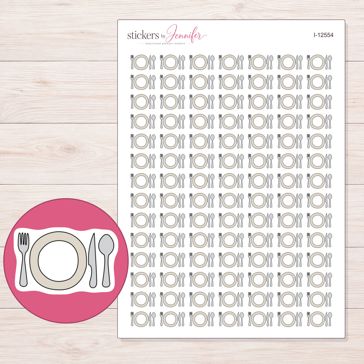 I-12554 planner sticker sheet with enlarged sticker detail