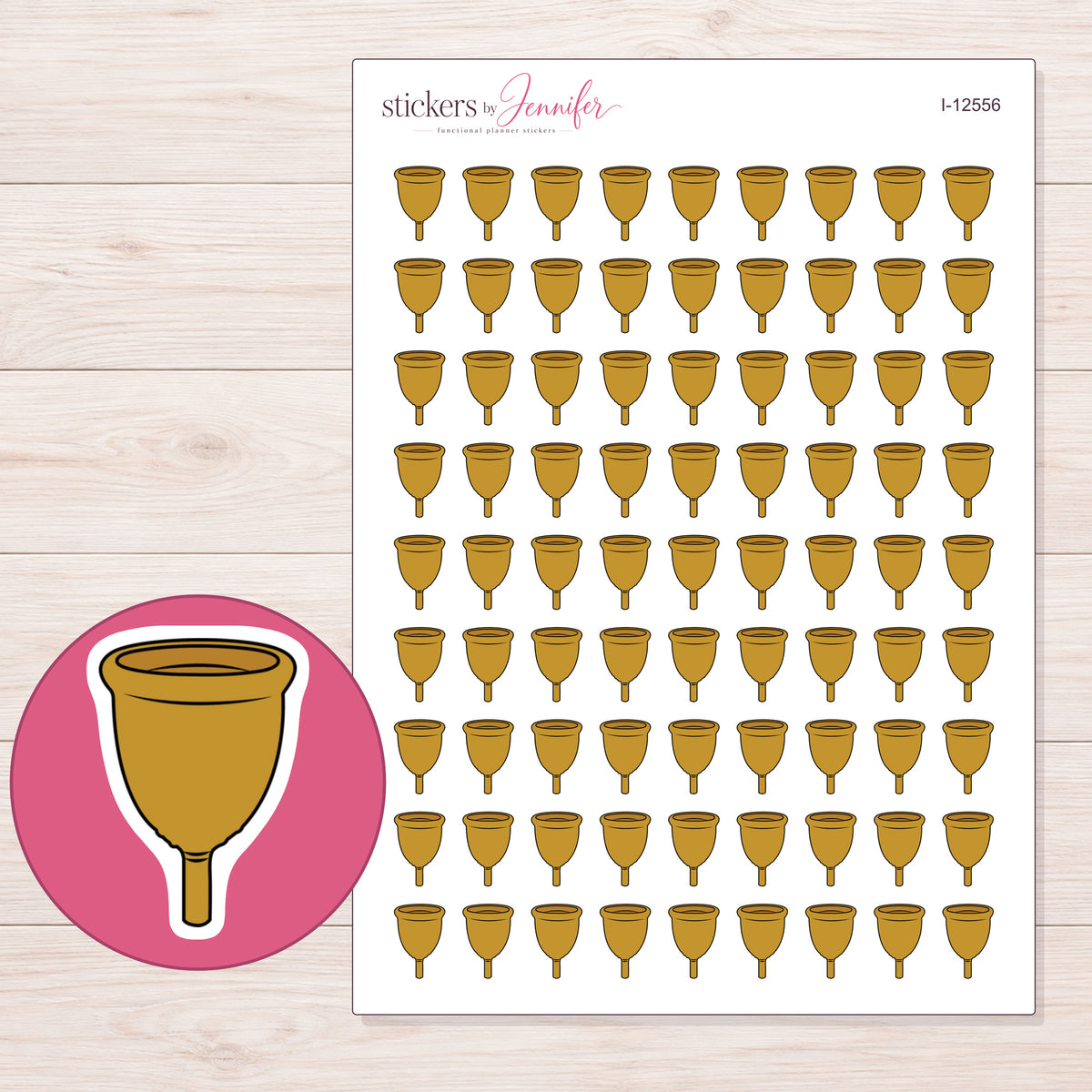 I-12556 planner sticker sheet with enlarged sticker detail