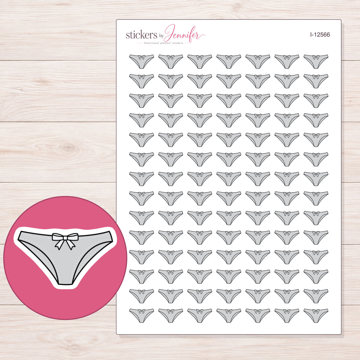 I-12566 planner sticker sheet with enlarged sticker detail