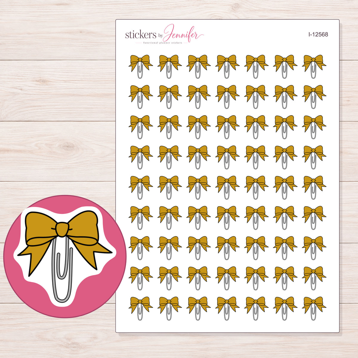 I-12568 planner sticker sheet with enlarged sticker detail