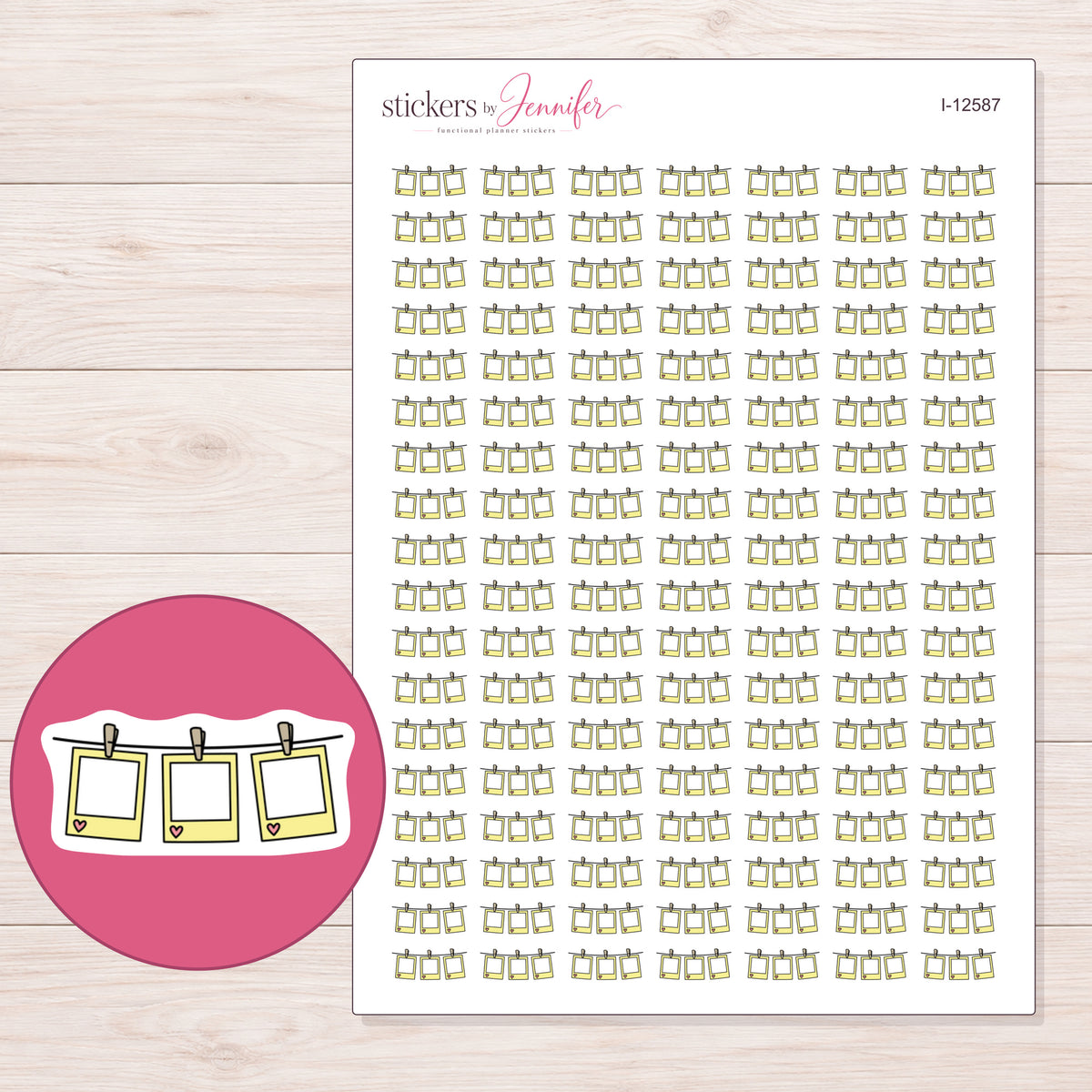 I-12587 planner sticker sheet with enlarged sticker detail