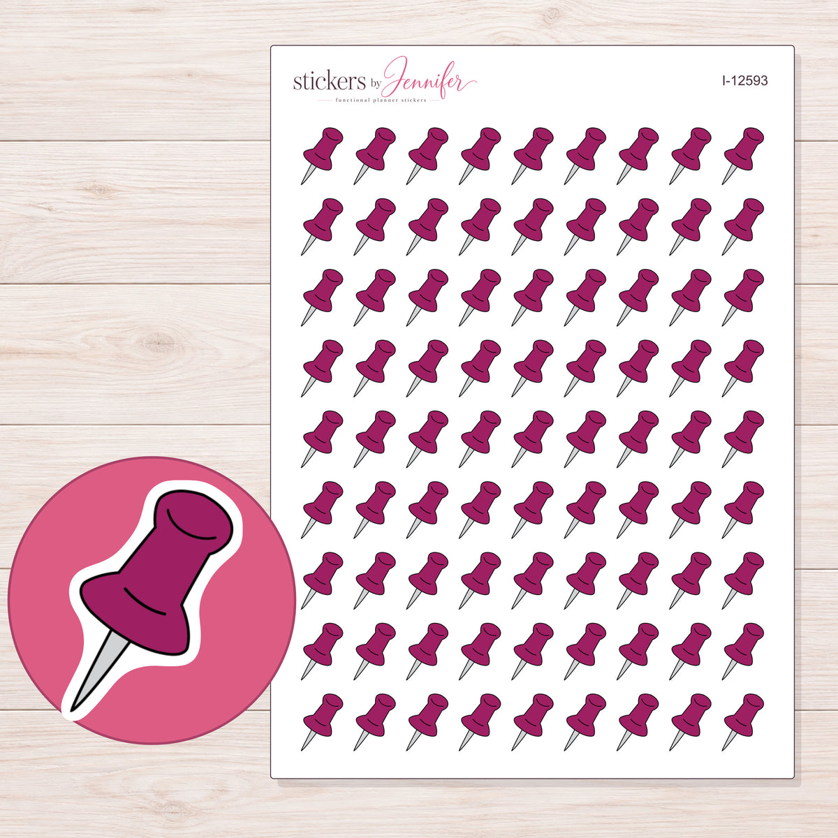 I-12593 planner sticker sheet with enlarged sticker detail