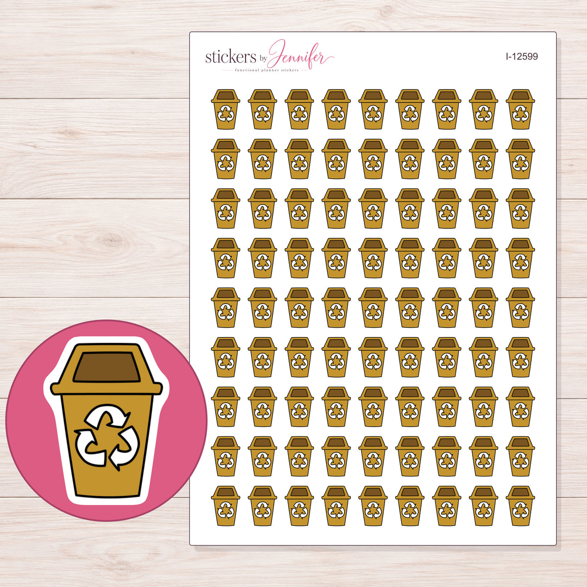 I-12599 planner sticker sheet with enlarged sticker detail