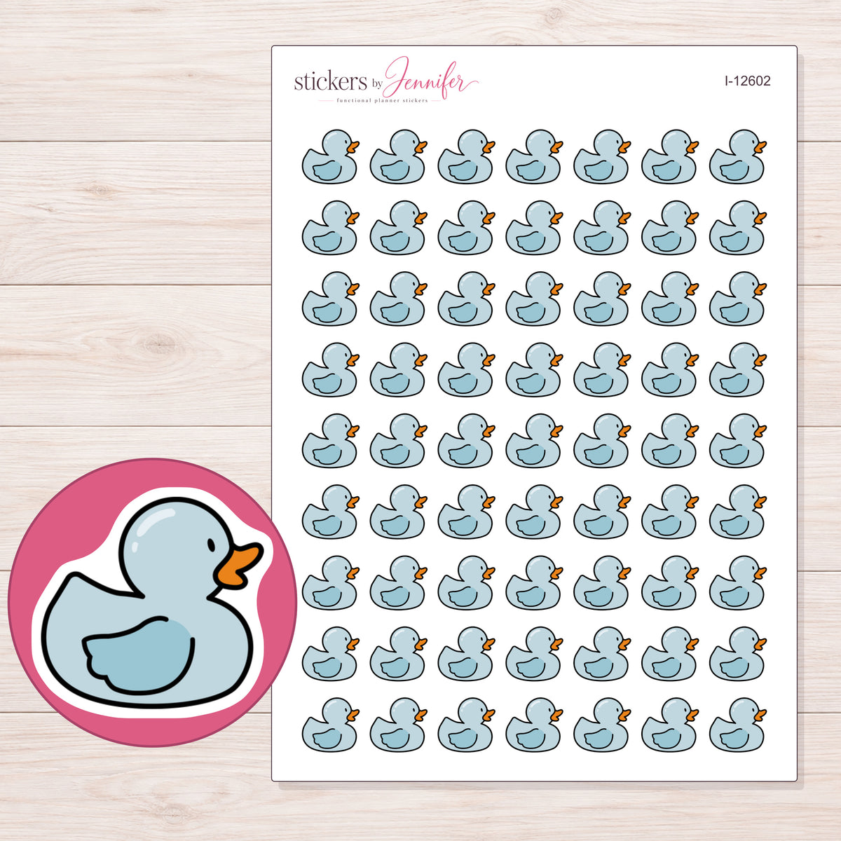 I-12602 planner sticker sheet with enlarged sticker detail