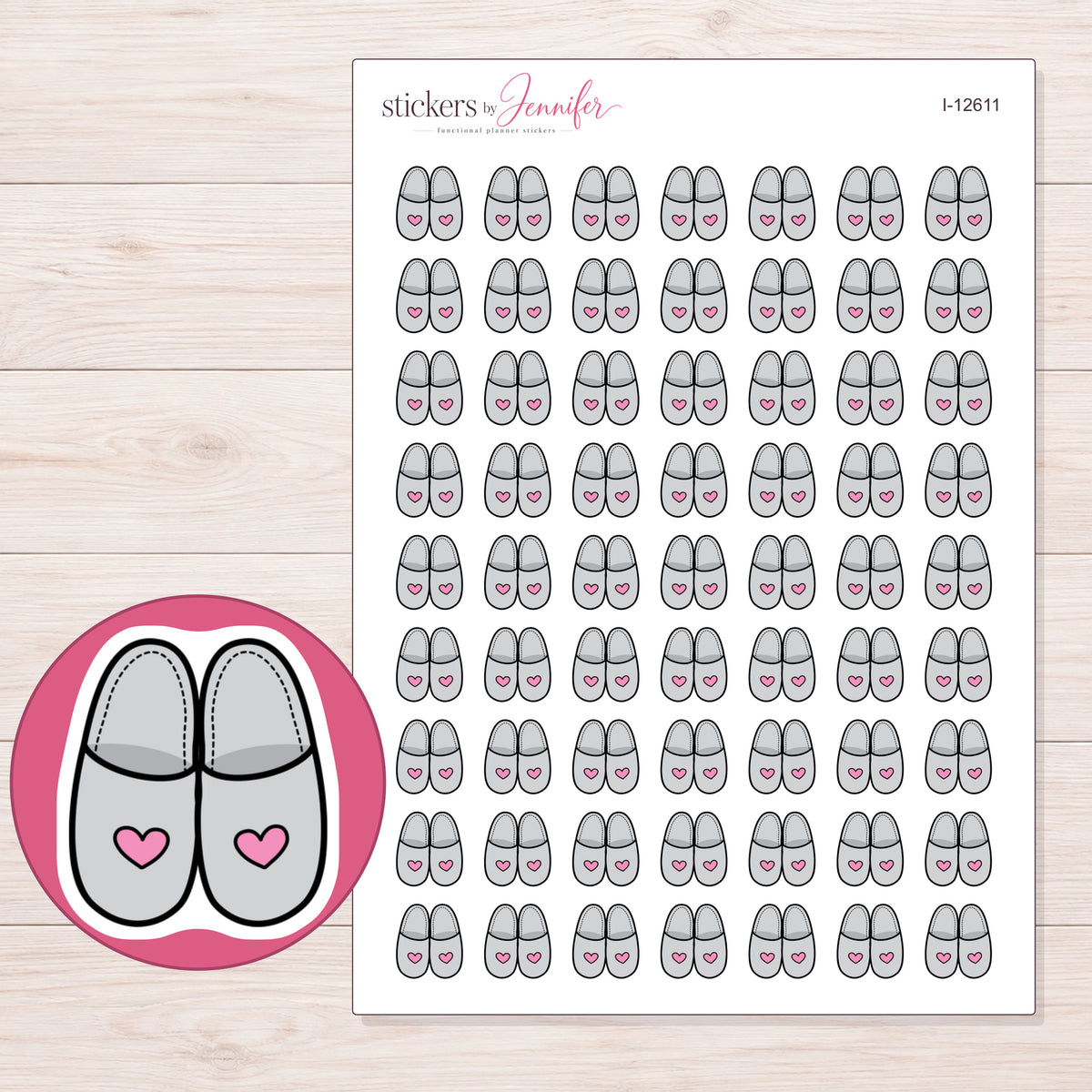 I-12611 planner sticker sheet with enlarged sticker detail