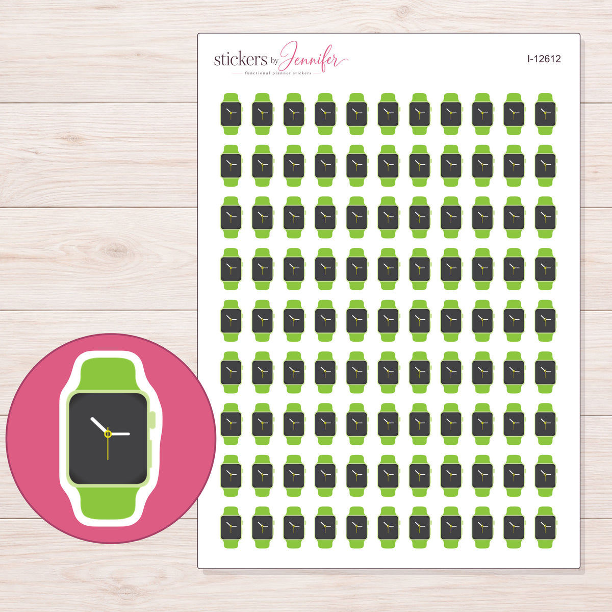 I-12612 planner sticker sheet with enlarged sticker detail