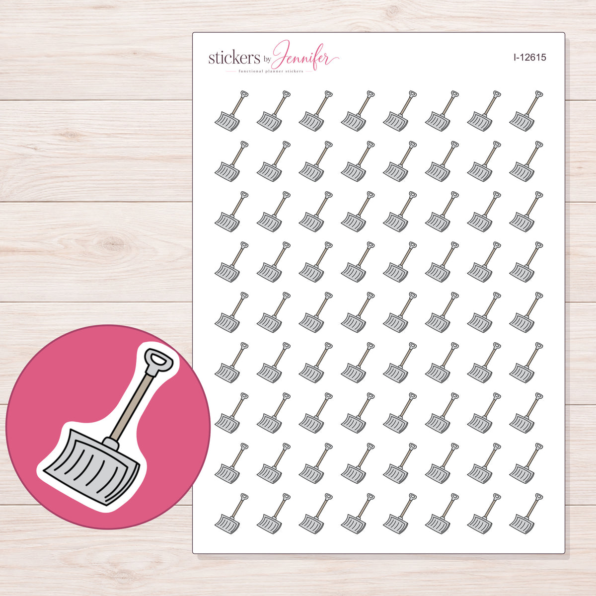 I-12615 planner sticker sheet with enlarged sticker detail