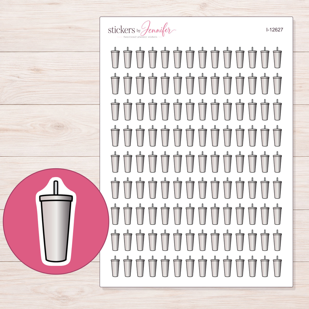 I-12627 planner sticker sheet with enlarged sticker detail