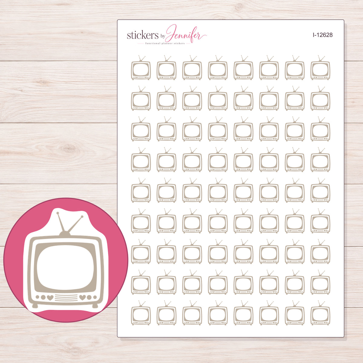 I-12628 planner sticker sheet with enlarged sticker detail