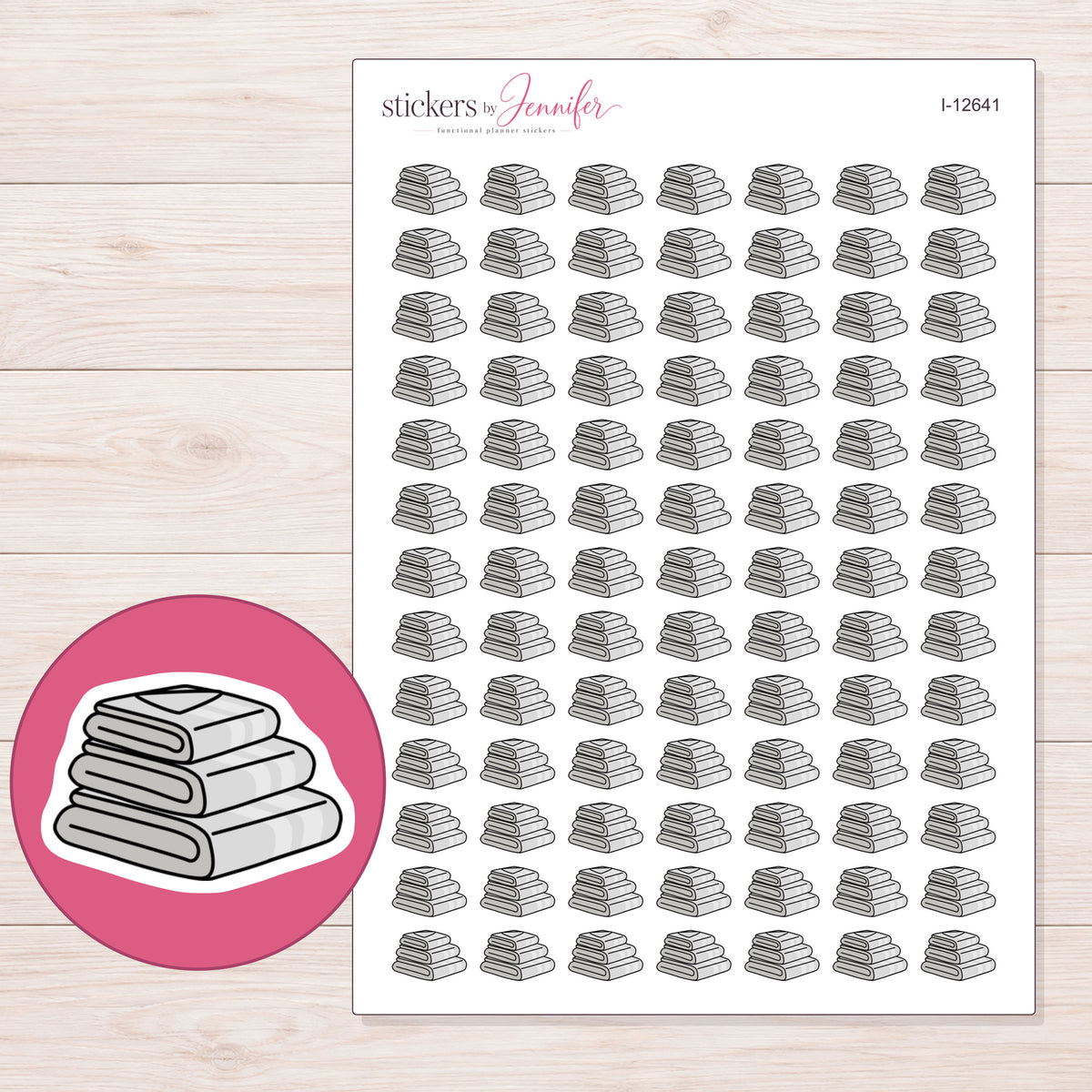 I-12641 planner sticker sheet with enlarged sticker detail