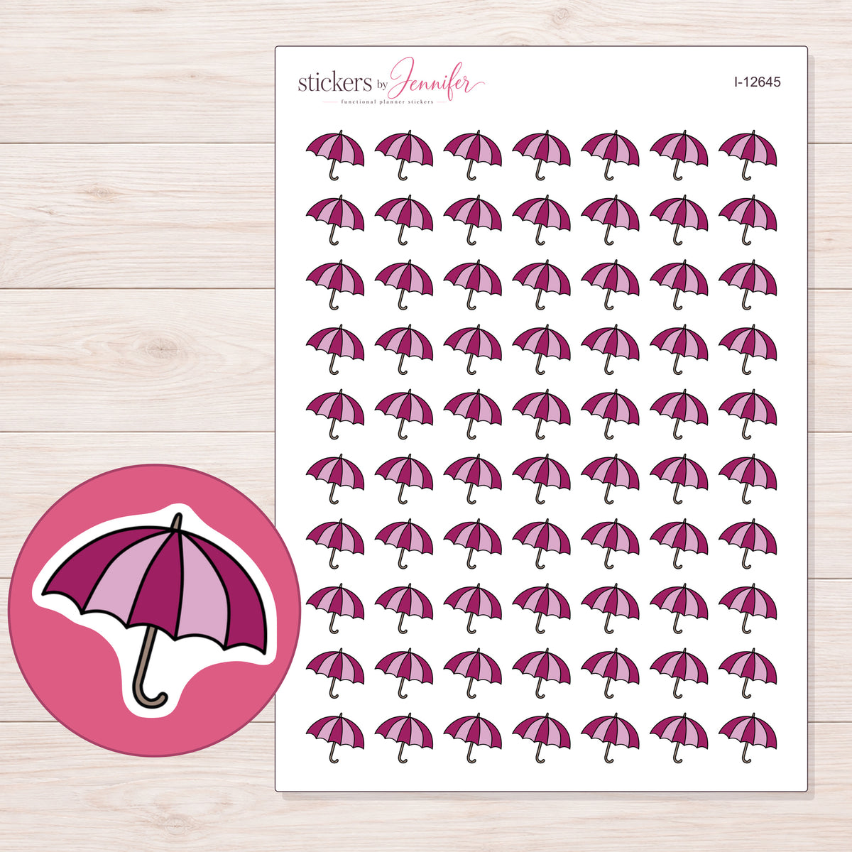 I-12645 planner sticker sheet with enlarged sticker detail