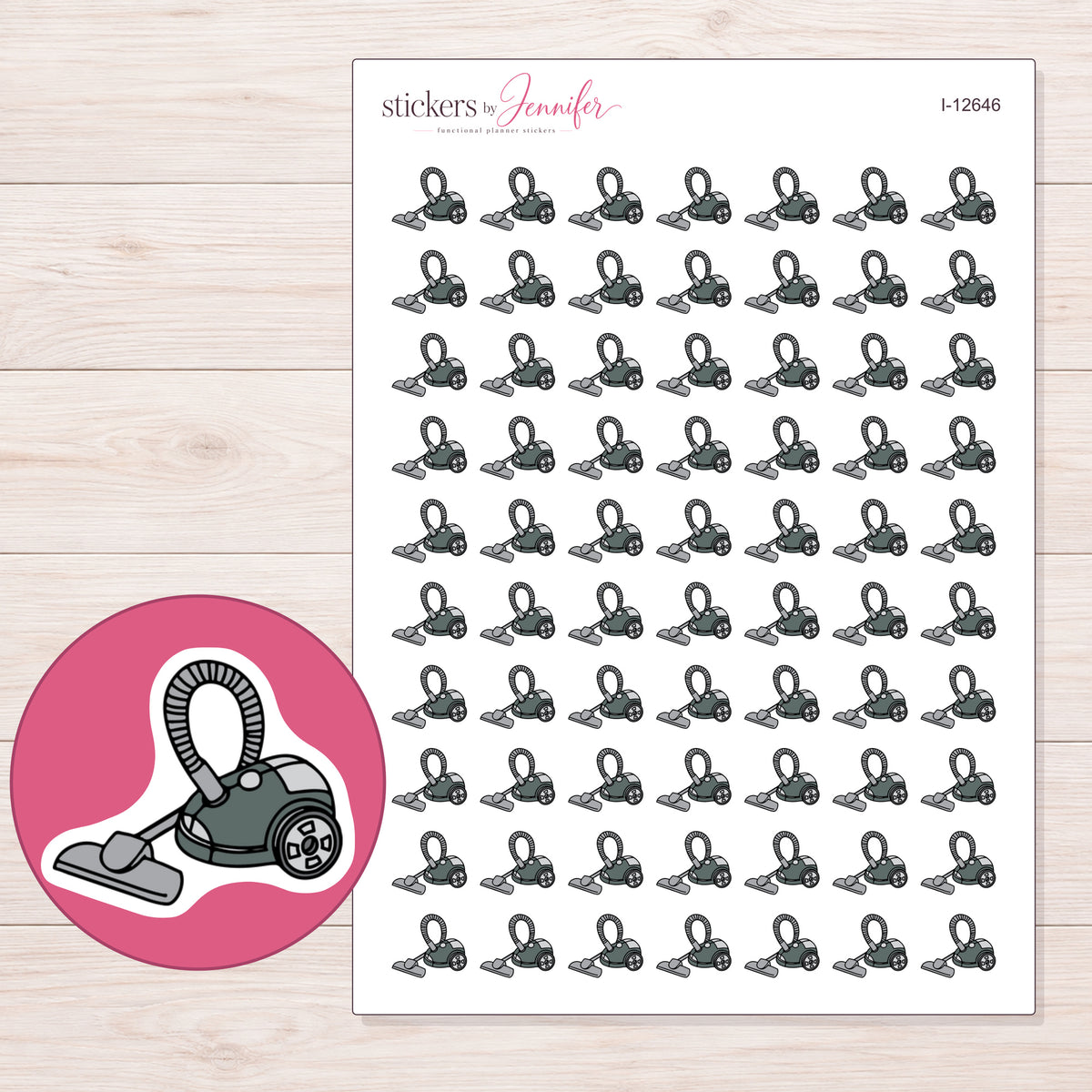I-12646 planner sticker sheet with enlarged sticker detail