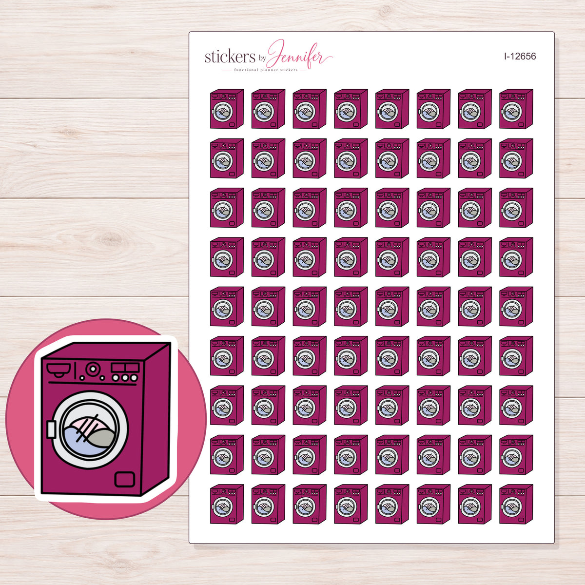 I-12656 planner sticker sheet with enlarged sticker detail