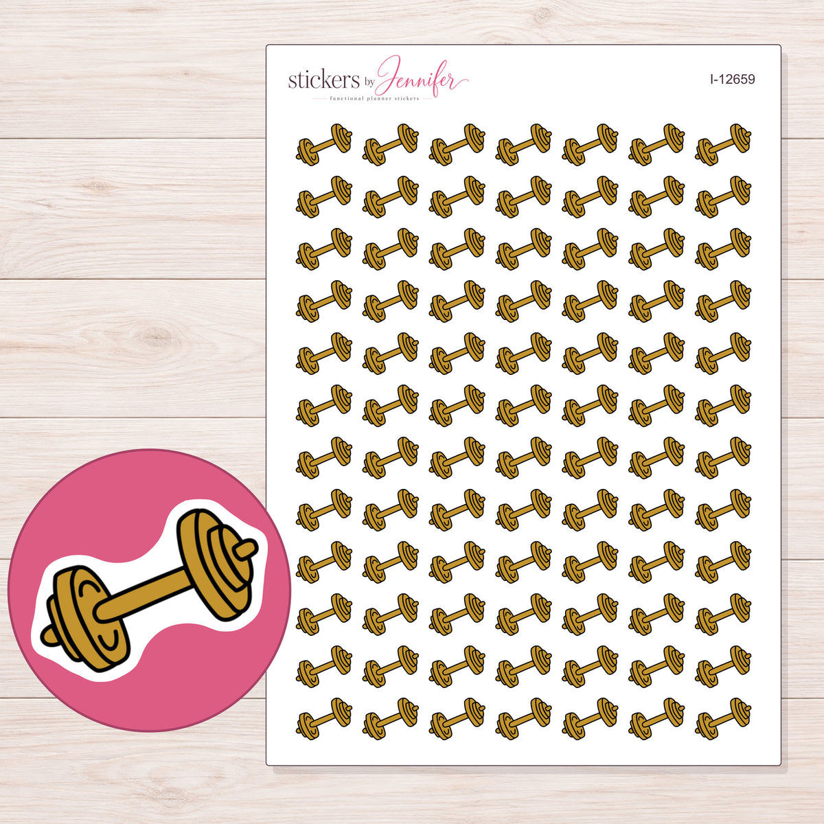 I-12659 planner sticker sheet with enlarged sticker detail