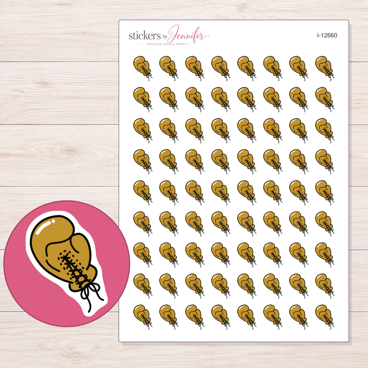 I-12660 planner sticker sheet with enlarged sticker detail