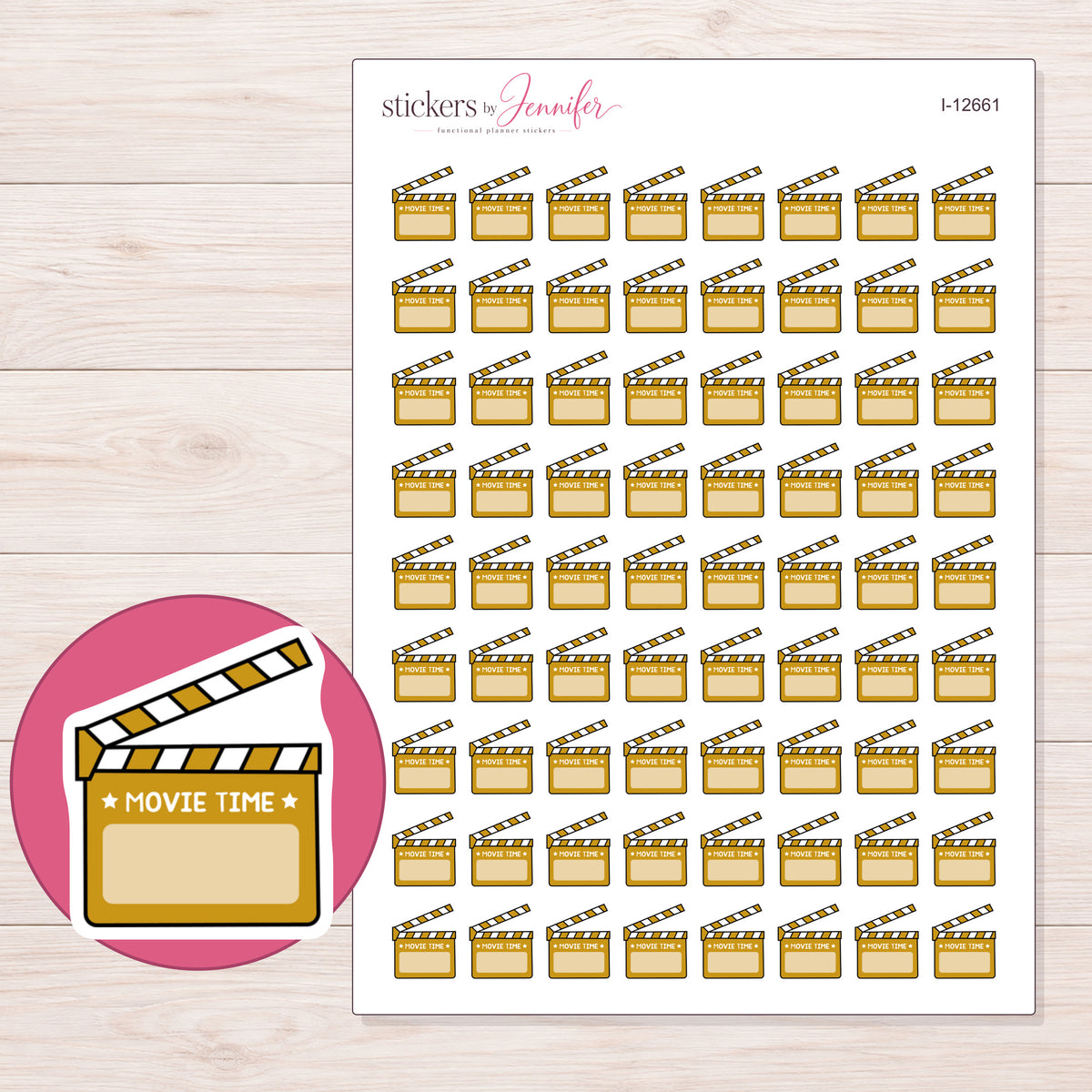 I-12661 planner sticker sheet with enlarged sticker detail