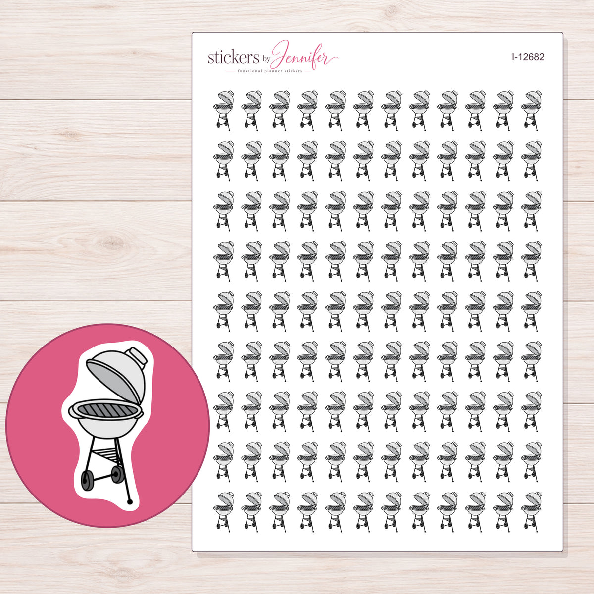 I-12682 planner sticker sheet with enlarged sticker detail