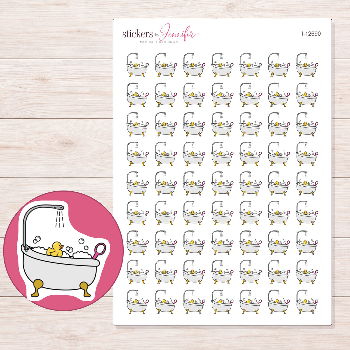 I-12690 planner sticker sheet with enlarged sticker detail