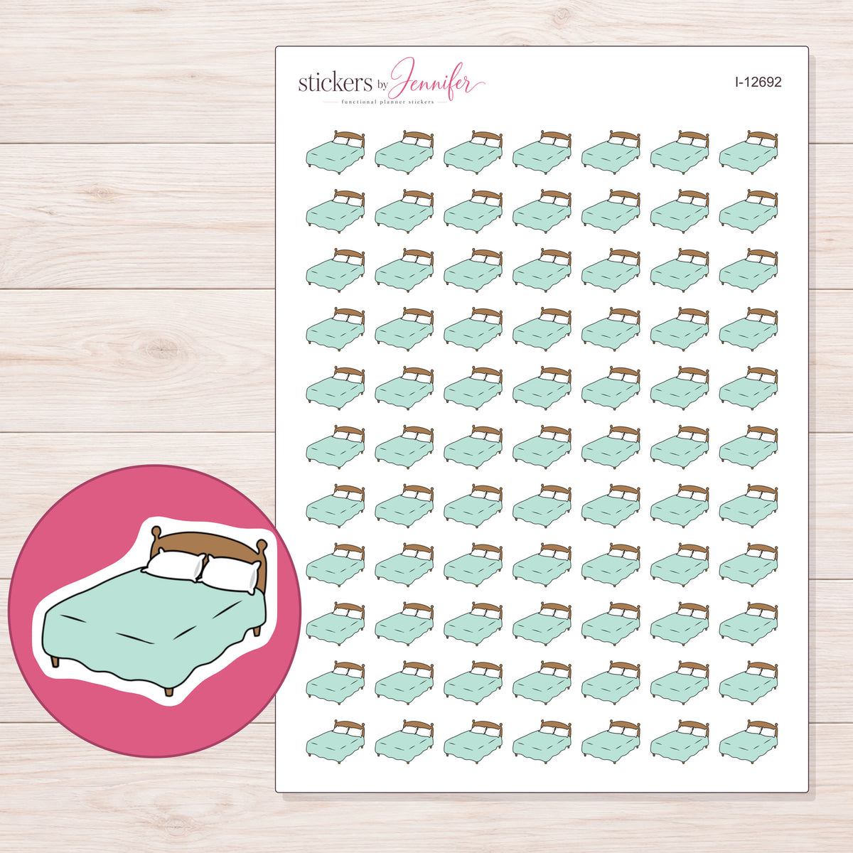 I-12692 planner sticker sheet with enlarged sticker detail