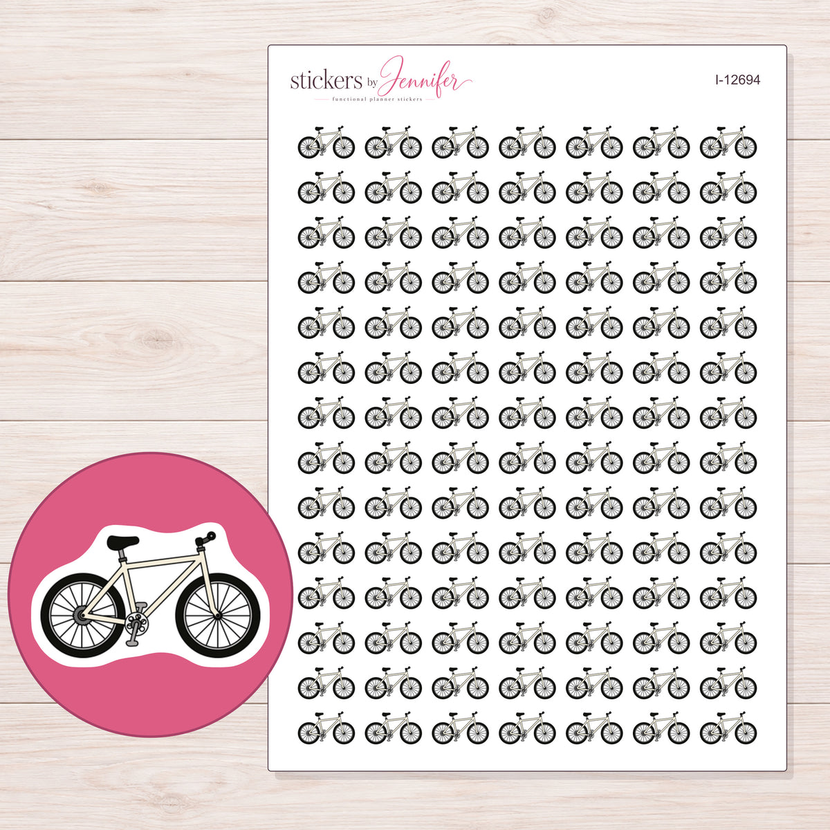 I-12694 planner sticker sheet with enlarged sticker detail