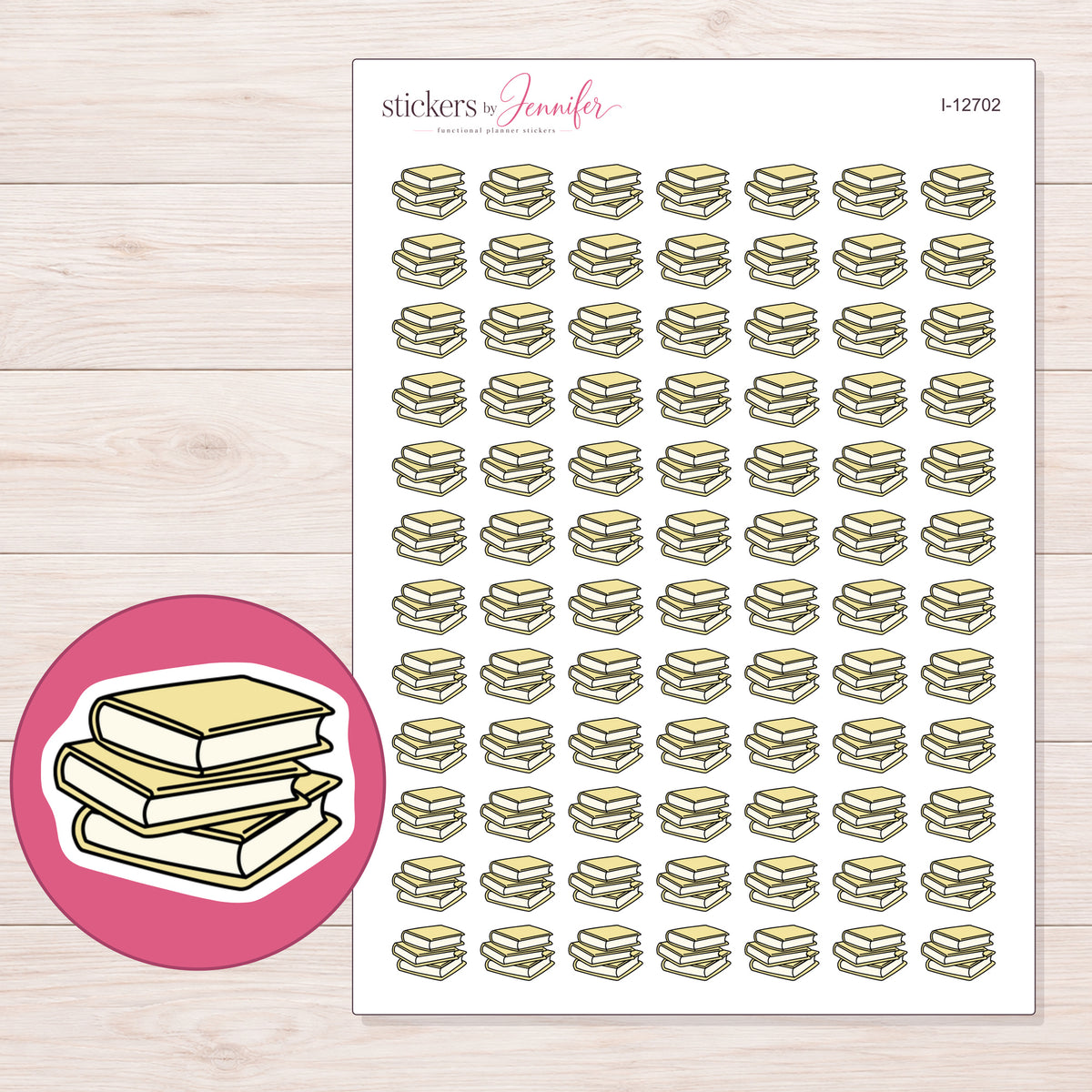 I-12702 planner sticker sheet with enlarged sticker detail