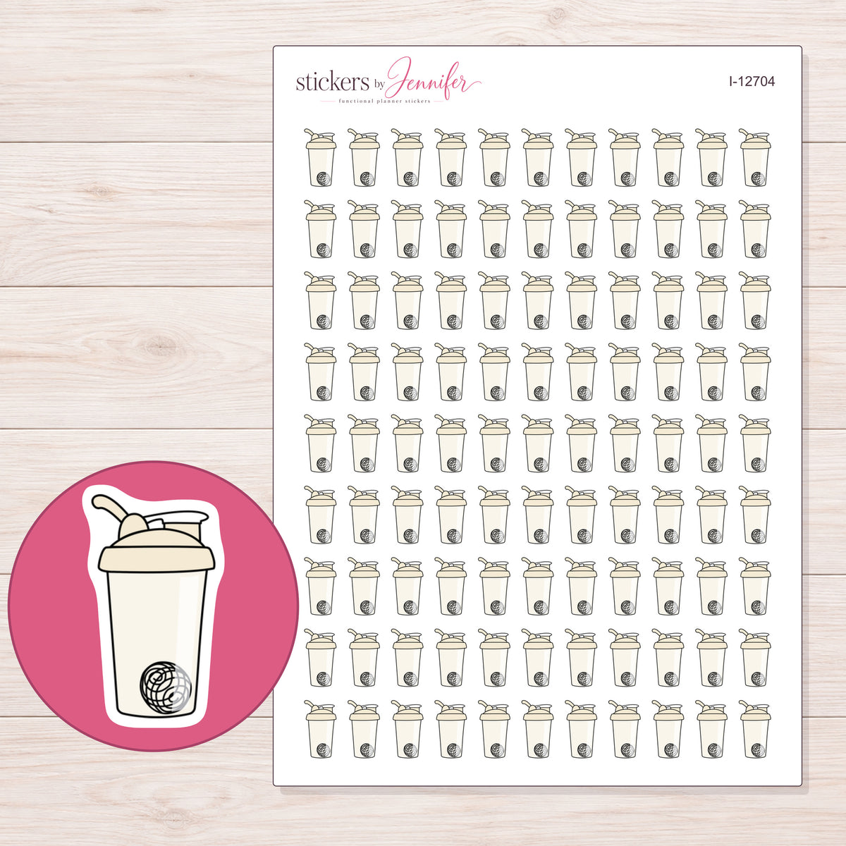 I-12704 planner sticker sheet with enlarged sticker detail