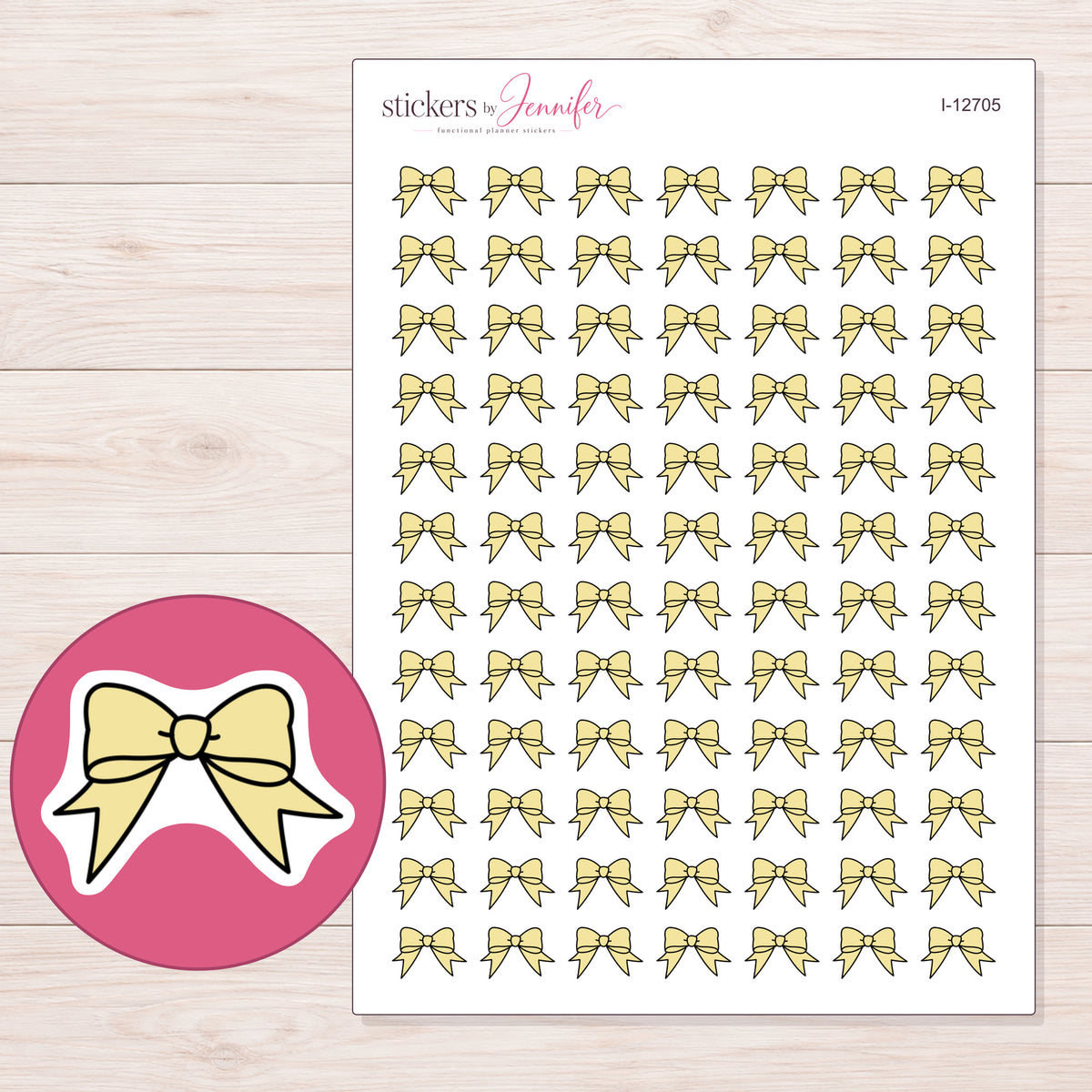 I-12705 planner sticker sheet with enlarged sticker detail