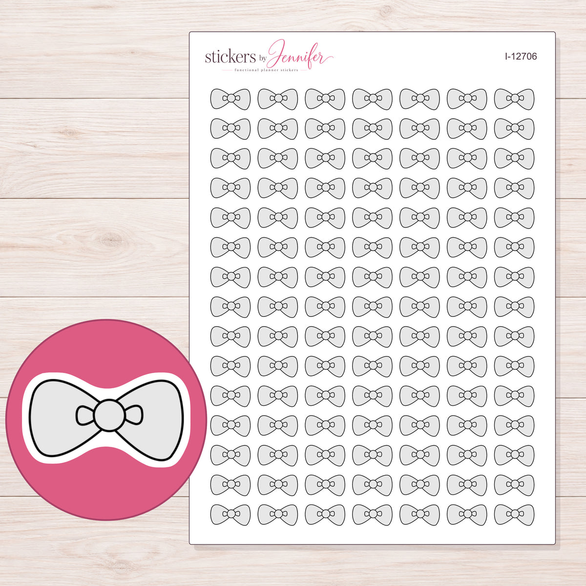 I-12706 planner sticker sheet with enlarged sticker detail
