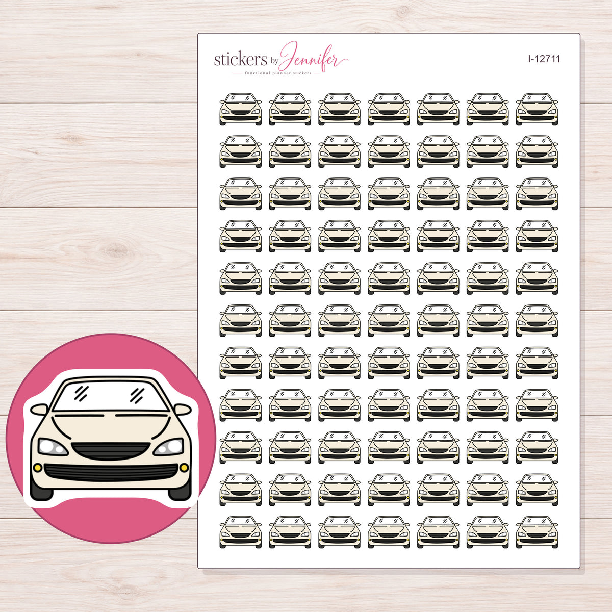 I-12711 planner sticker sheet with enlarged sticker detail