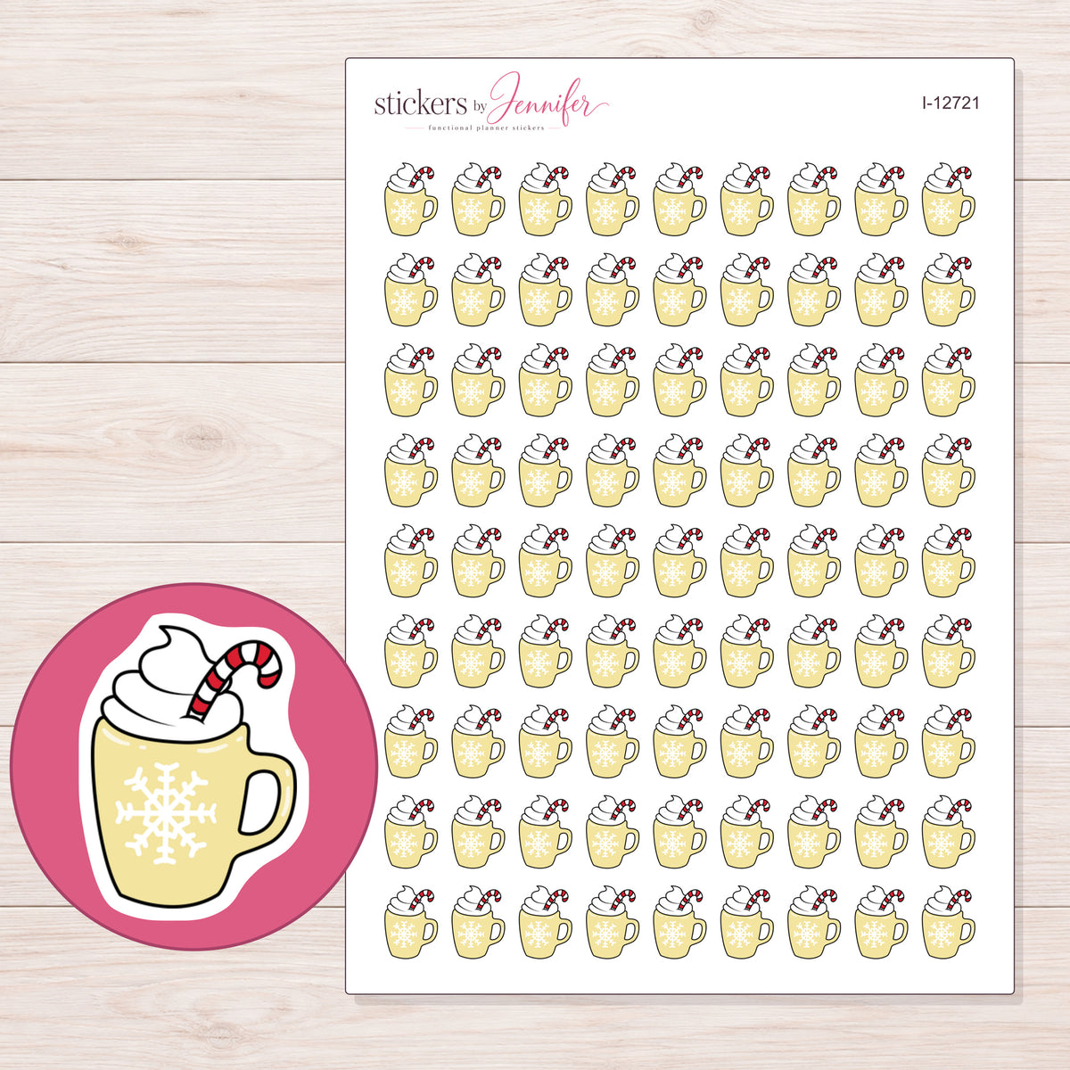 I-12721 planner sticker sheet with enlarged sticker detail