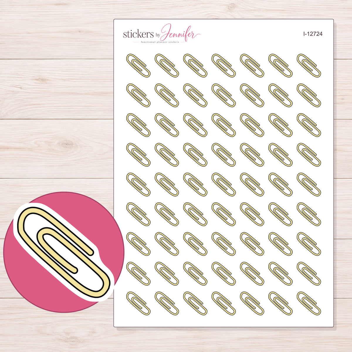 I-12724 planner sticker sheet with enlarged sticker detail