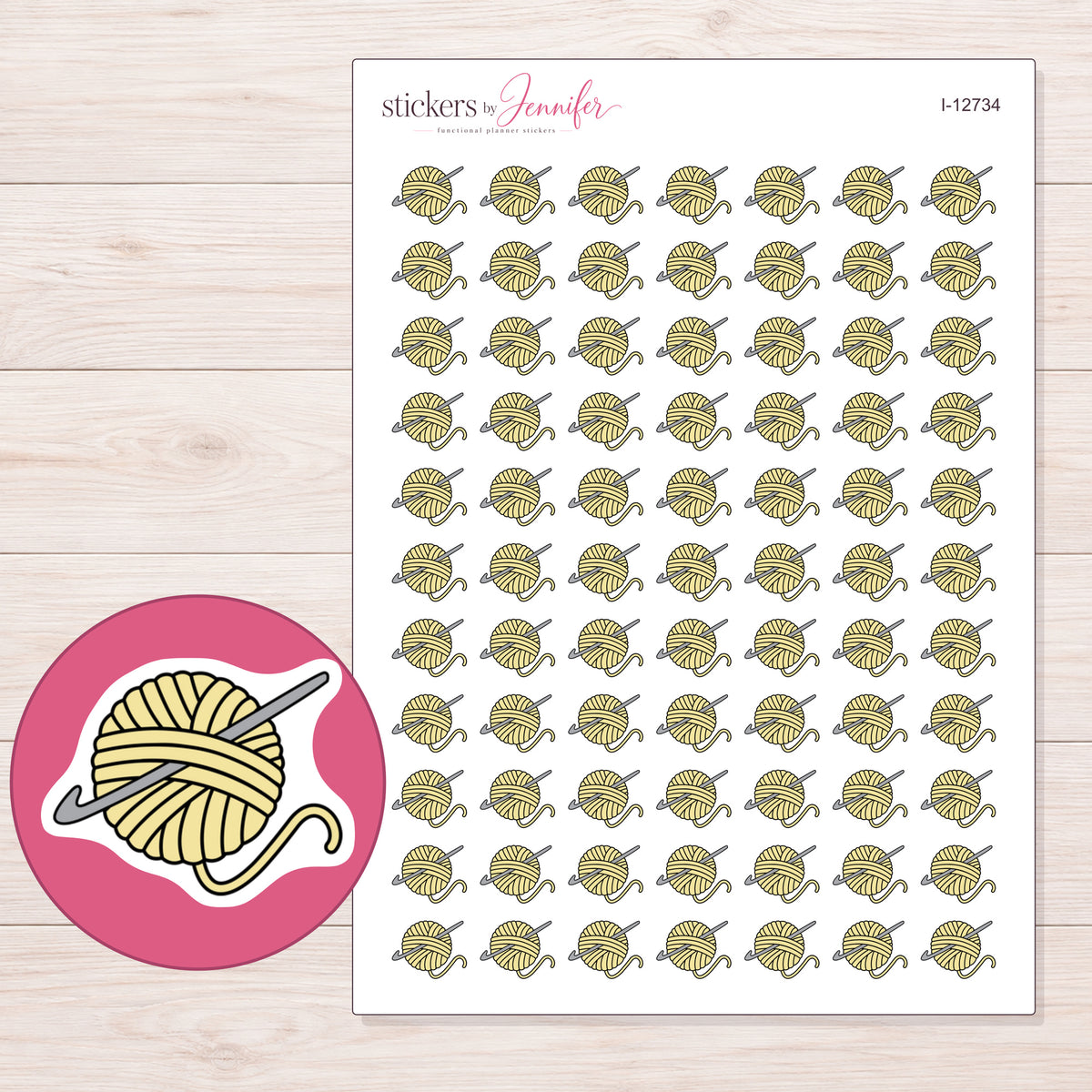 I-12734 planner sticker sheet with enlarged sticker detail