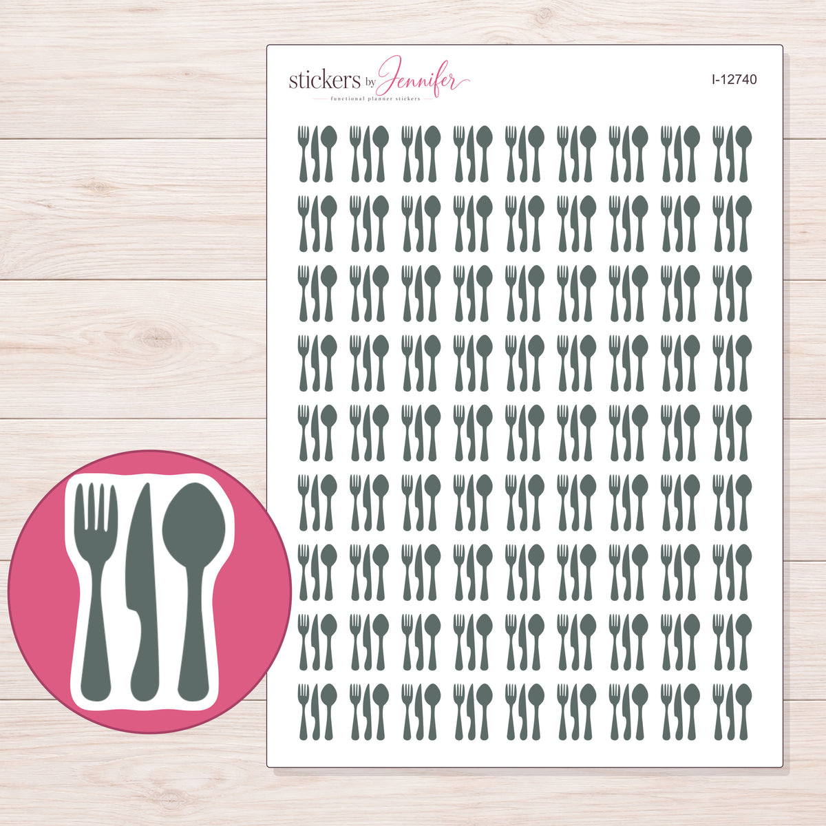 I-12740 planner sticker sheet with enlarged sticker detail