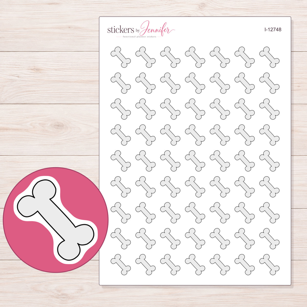 I-12748 planner sticker sheet with enlarged sticker detail