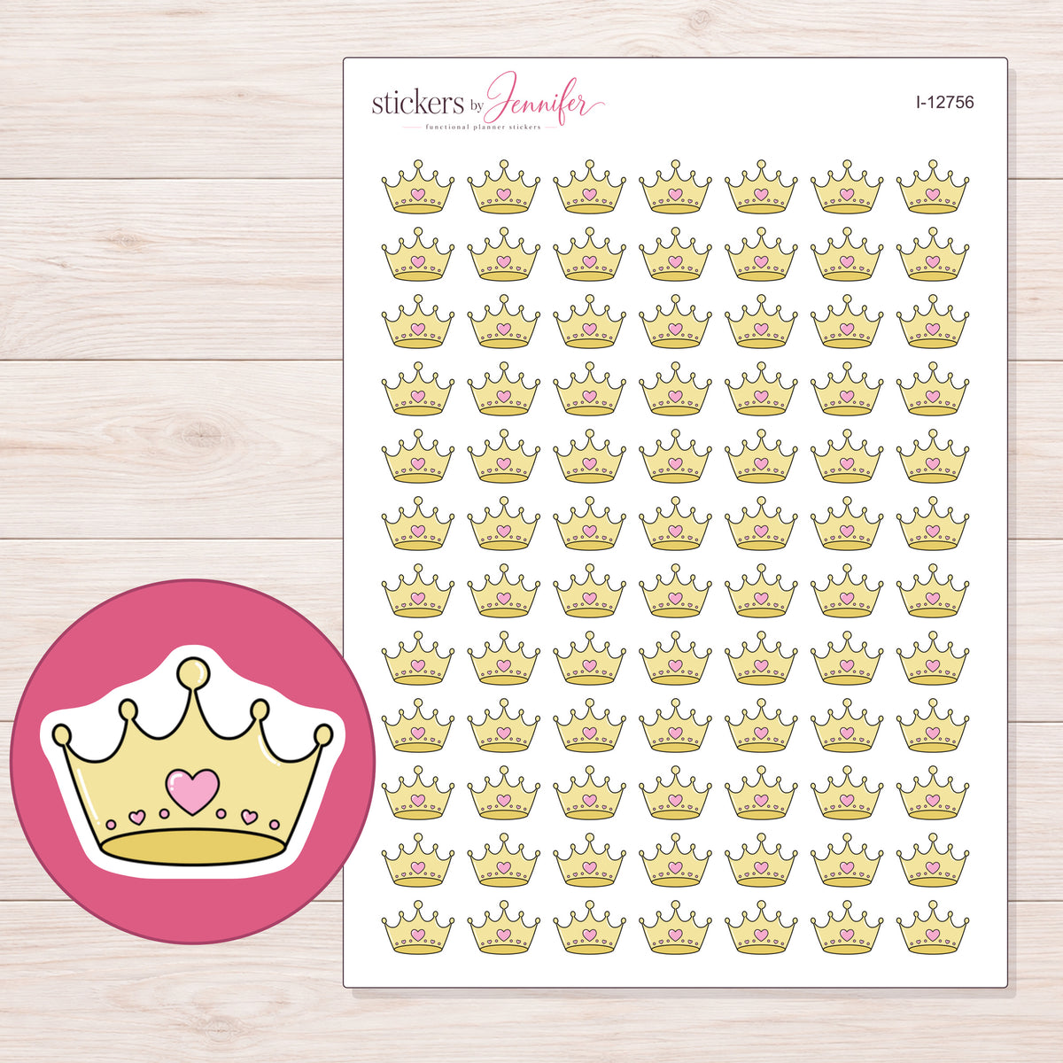 I-12756 planner sticker sheet with enlarged sticker detail