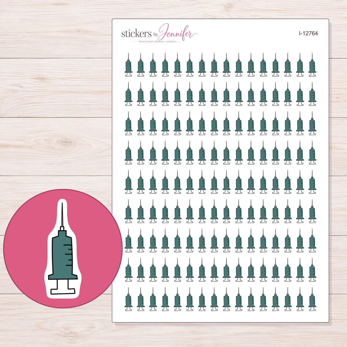 I-12764 planner sticker sheet with enlarged sticker detail