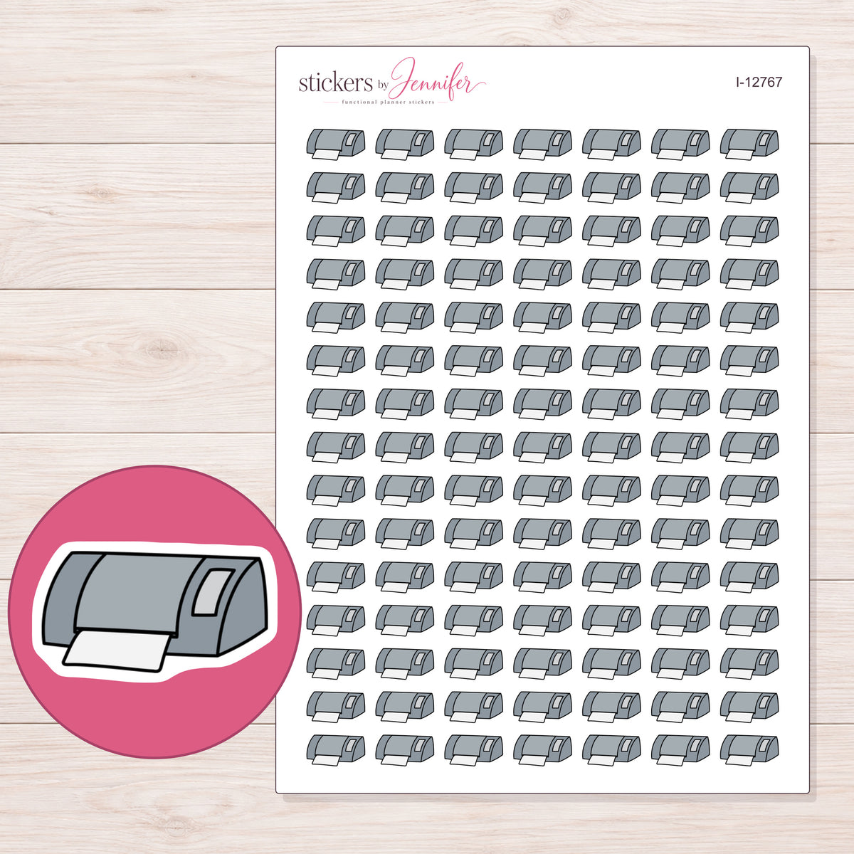 I-12767 planner sticker sheet with enlarged sticker detail