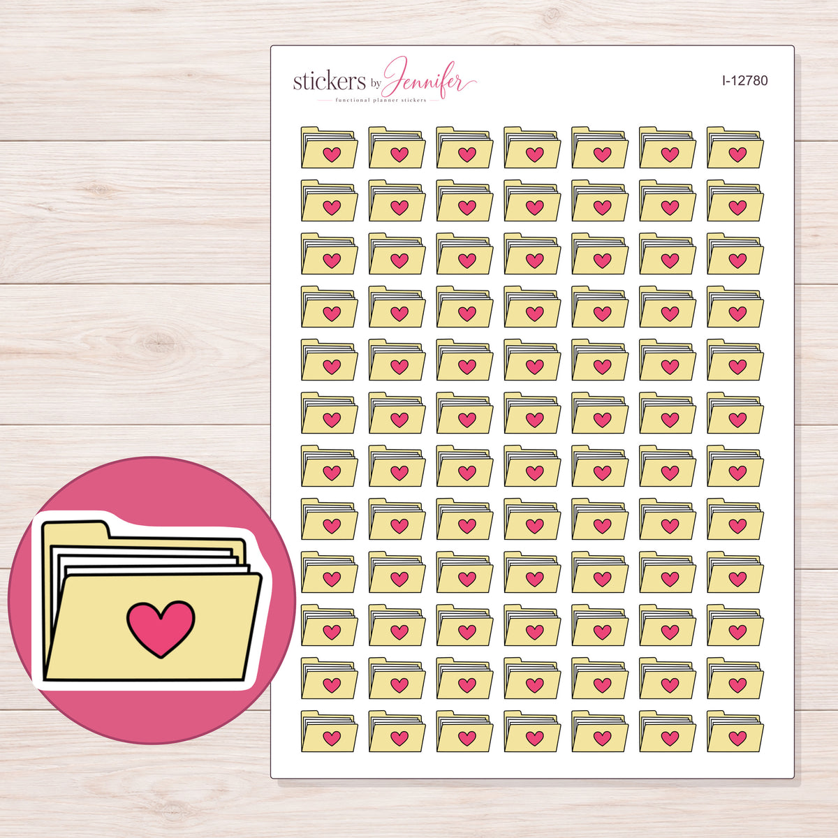 I-12780 planner sticker sheet with enlarged sticker detail