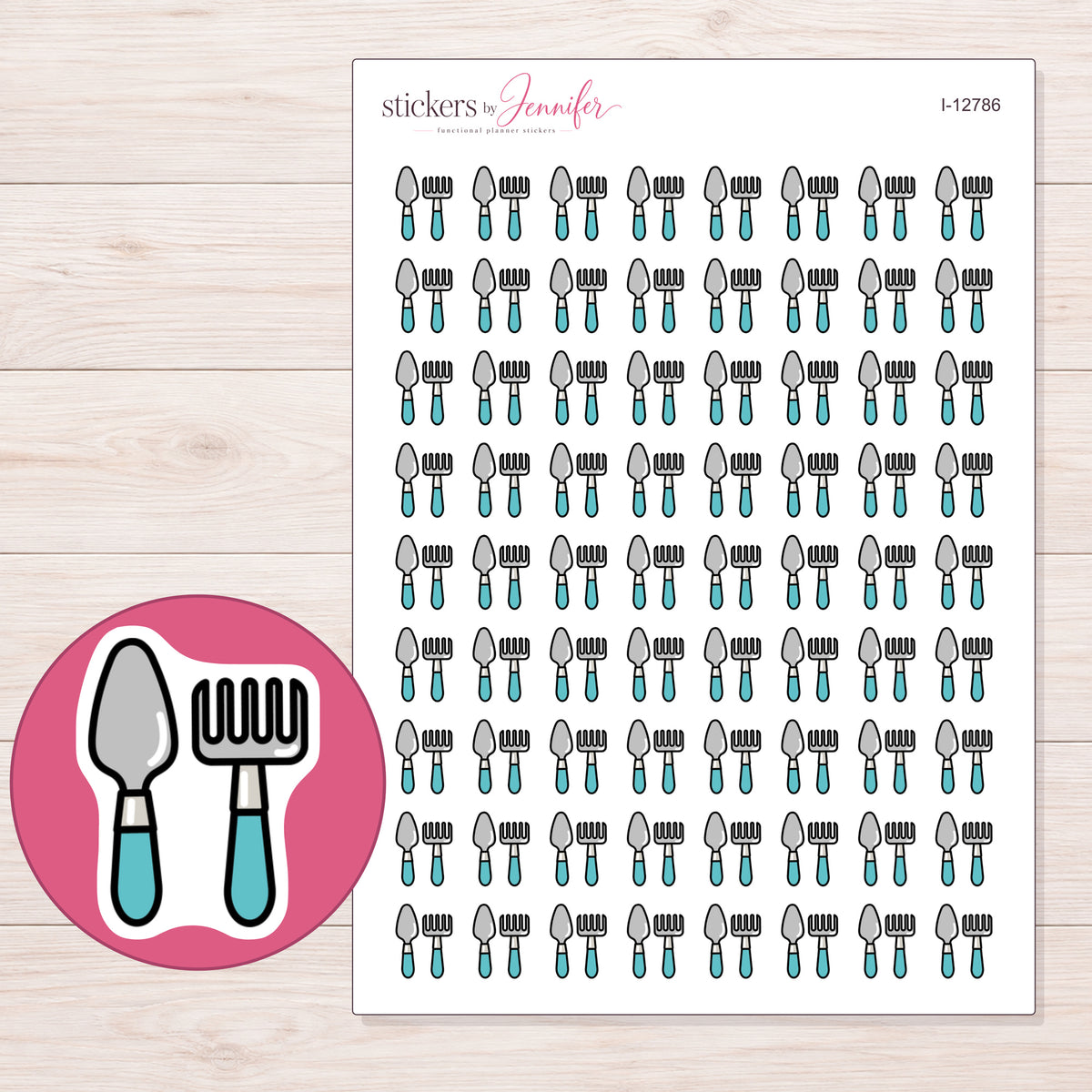 I-12786 planner sticker sheet with enlarged sticker detail