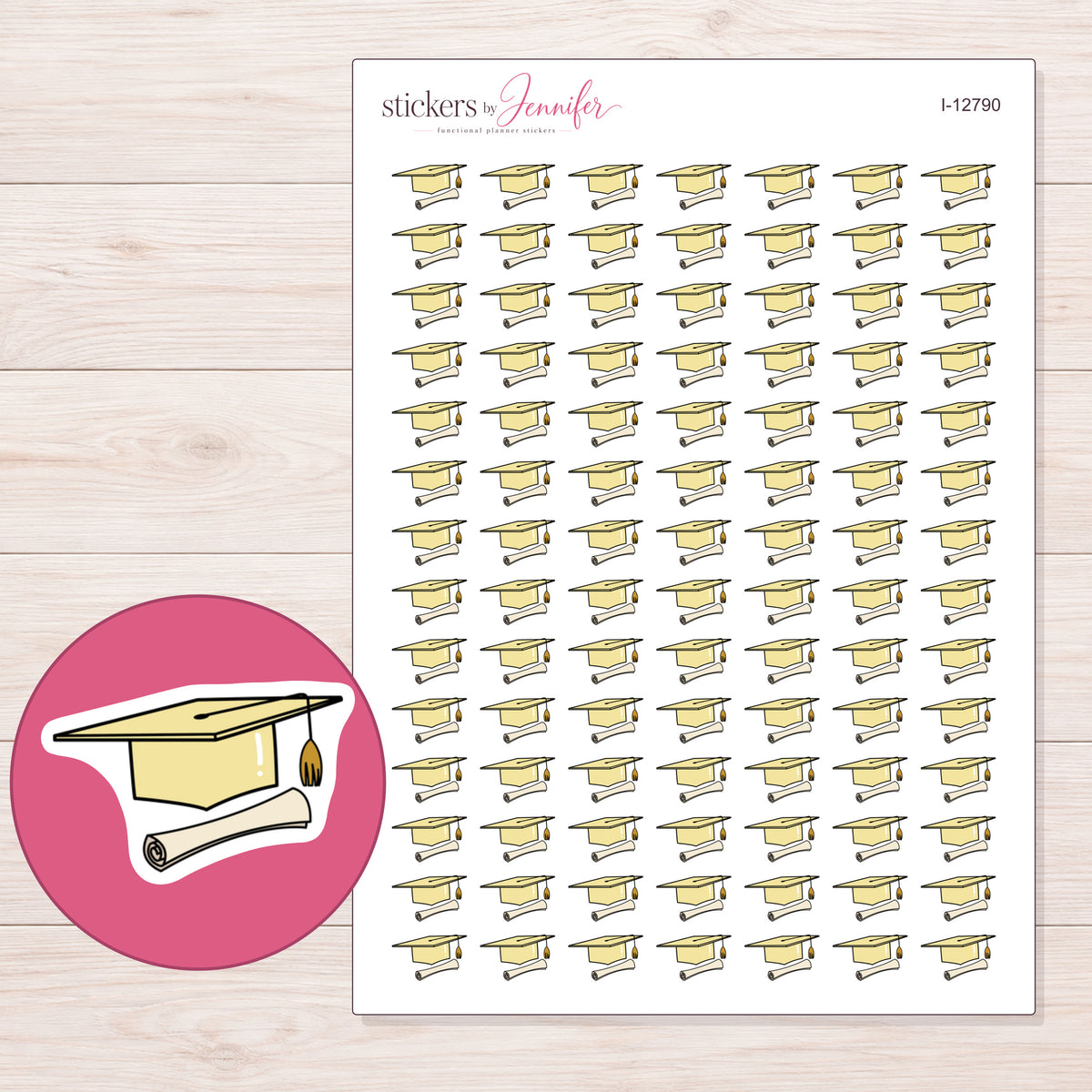 I-12790 planner sticker sheet with enlarged sticker detail
