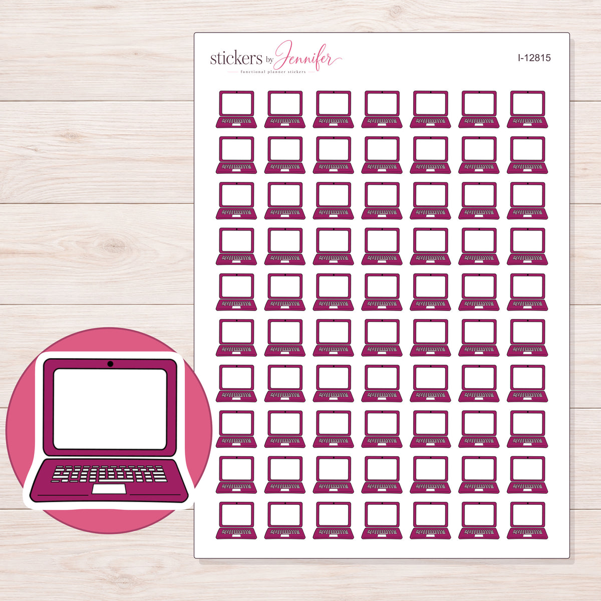 I-12815 planner sticker sheet with enlarged sticker detail