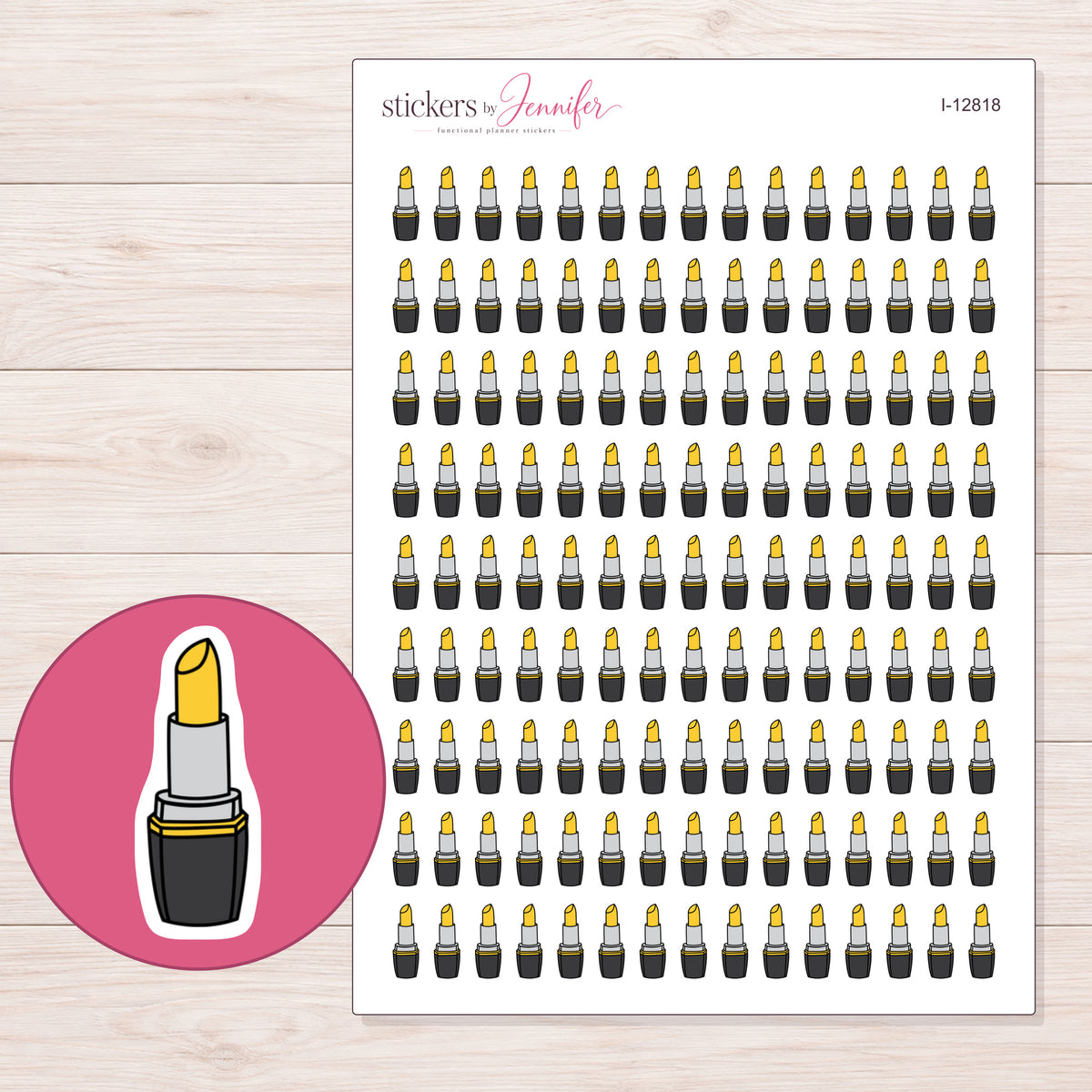 I-12818 planner sticker sheet with enlarged sticker detail