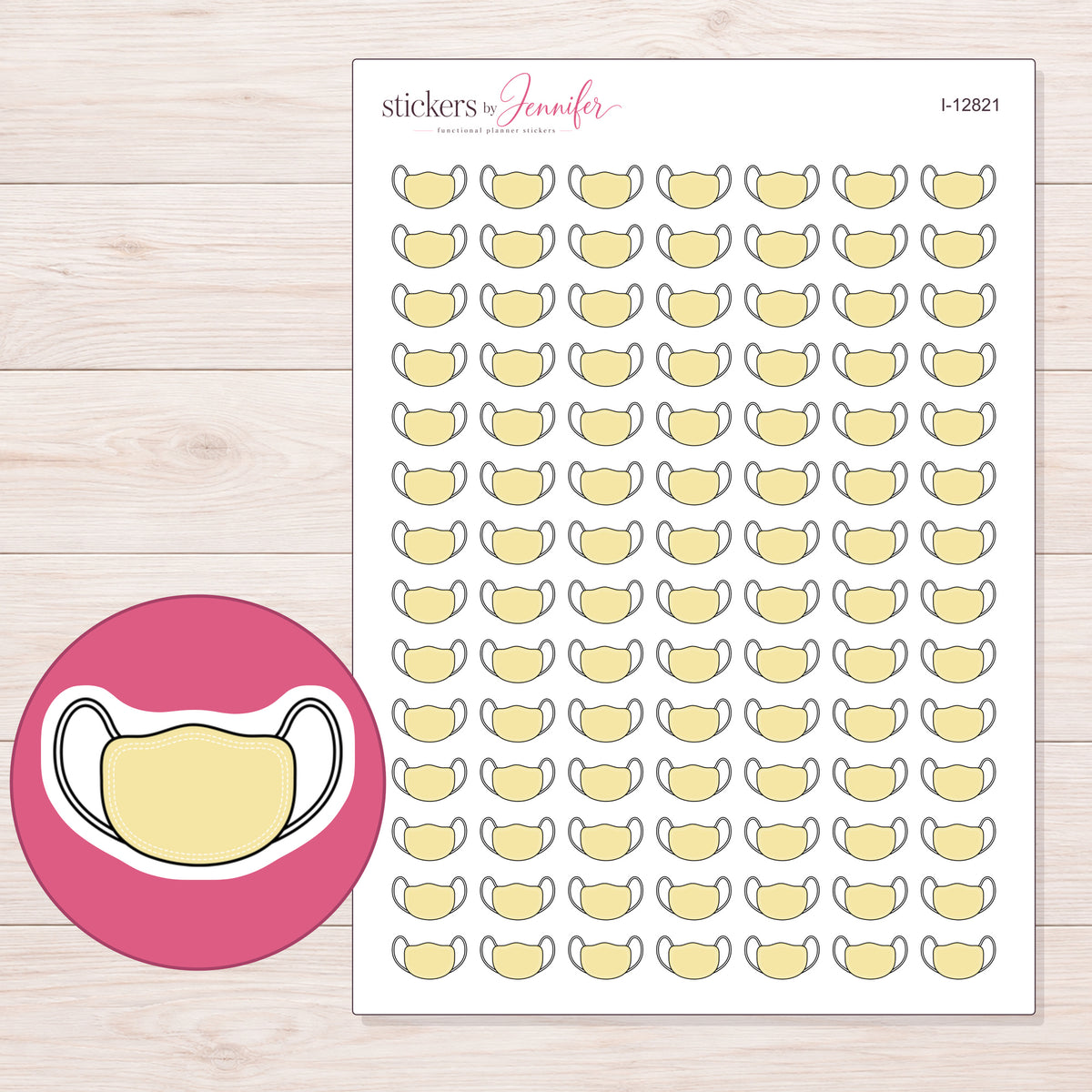 I-12821 planner sticker sheet with enlarged sticker detail
